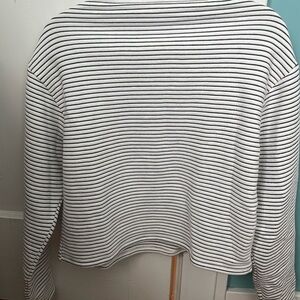 Zara Black and White Boxy Sailor Collar Sweatshirt